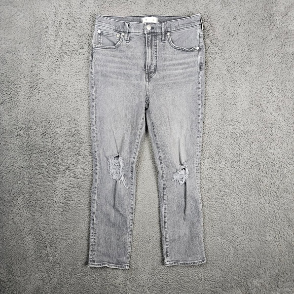 Madewell Denim - Madewell The Perfect Vintage Jean‎ Womens Gray Distressed Straight Leg Size 28